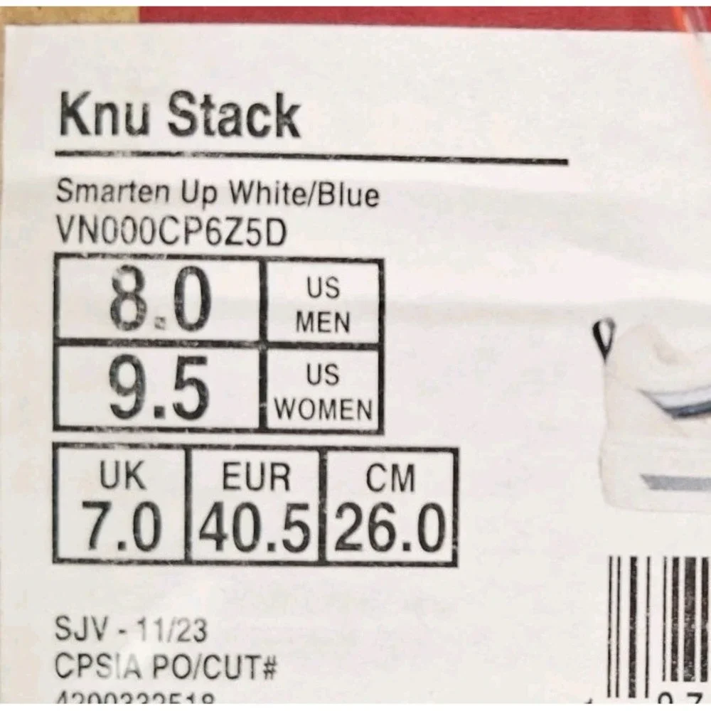 VANS Knu Stack Platform Lift Shoes Unc Blue White Platform Shoes Women Sz 9.5‎